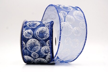Blue Glitter Ornament Orb Wired Ribbon_KW0457GC-4-151